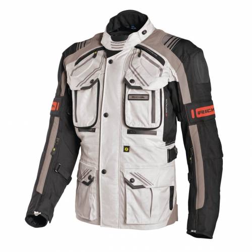 Geacă Moto din Textil RICHA TOUAREG · Alb / Maro / Negru