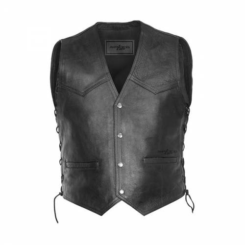 Vestă Moto din Piele SPEED UP INDIAN · Negru