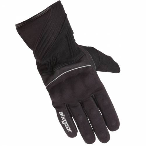 Mănuși Moto din Piele & Textil SIXGEAR HUSKY · Negru