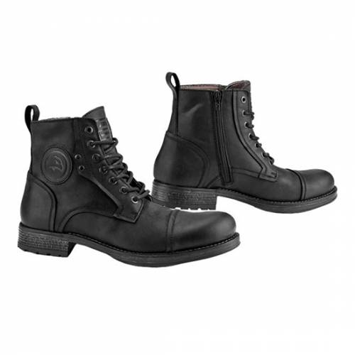 Ghete Moto din Piele FALCO KASPAR · Negru