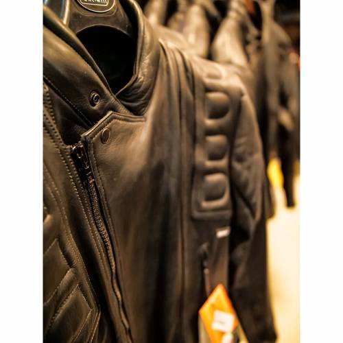 Geacă Moto din Piele SPEED UP BRONSON · Negru 