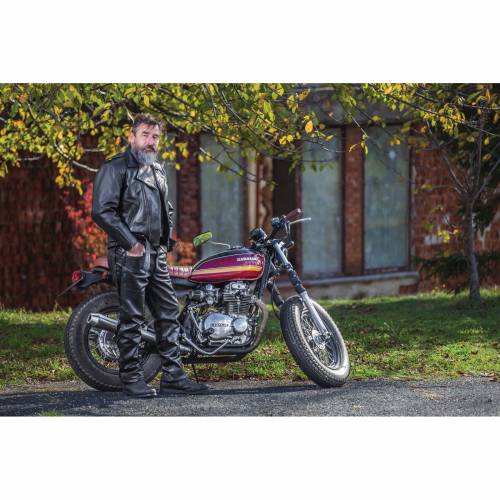 Geacă Moto din Piele SPEED UP BUFFALO · Negru 