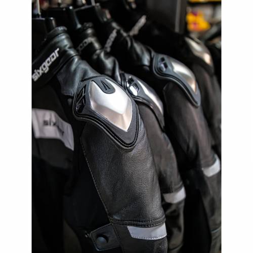 Geacă Moto Damă din Piele & Textil SIXGEAR ALISA · Negru 