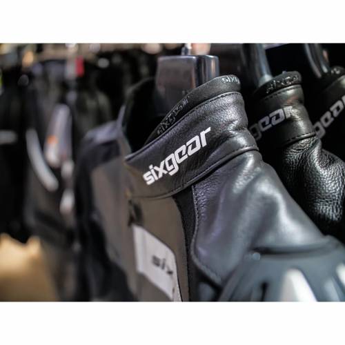 Geacă Moto Damă din Piele & Textil SIXGEAR ALISA · Negru 
