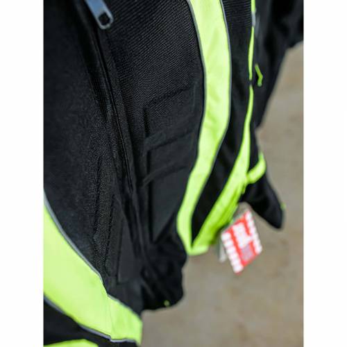 Geacă Moto din Textil SIXGEAR POLICE · Negru / Verde-Fluo 