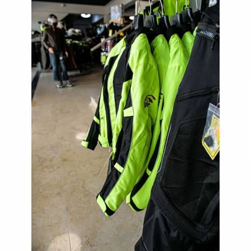 Geacă Moto din Textil SIXGEAR POLICE · Negru / Verde-Fluo 