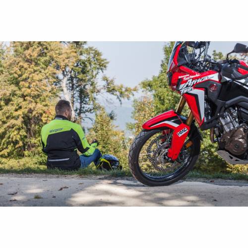 Geacă Moto din Textil SIXGEAR CHIEF · Negru / Verde-Fluo 