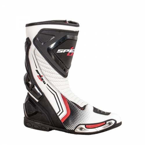 Cizme Moto din Piele & Textil SPEED UP WASP · Negru / Alb / Roșu