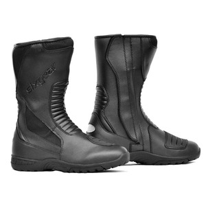 Cizme Moto din Piele & Textil SIXGEAR VENTURE TOURING · Negru