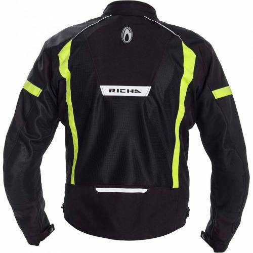 Geacă Moto de Vară din Textil RICHA AIRBENDER · Negru / Verde Fluo 