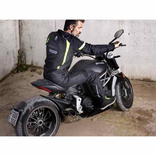 Geacă Moto de Vară din Textil RICHA AIRBENDER · Negru / Verde Fluo 