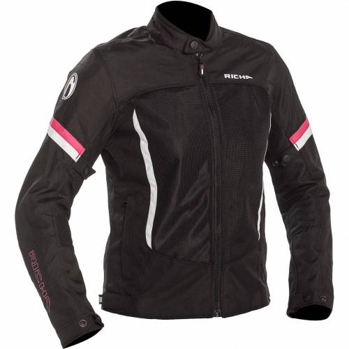 Geacă Moto Damă din Textil RICHA AIRBENDER LADY · Negru / Roz / Alb