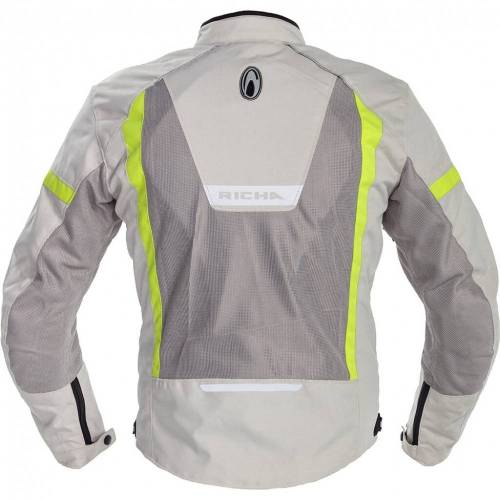 Geacă Moto de Vară din Textil RICHA AIRBENDER · Gri / Verde Fluo 