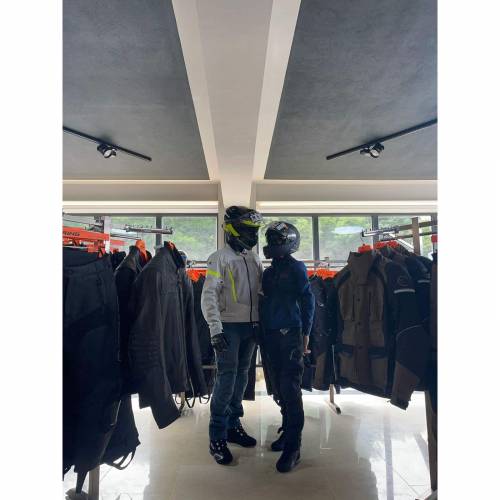 Geacă Moto de Vară din Textil RICHA AIRBENDER · Gri / Verde Fluo 