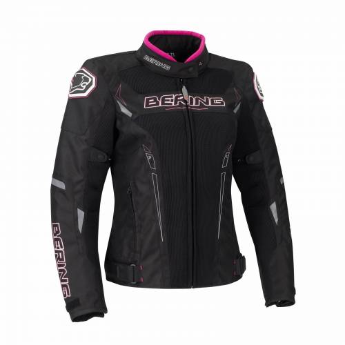 Geacă Moto Damă din Textil BERING LADY MISTRAL · Negru / Roz