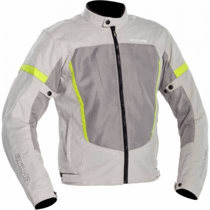 Geacă Moto de Vară din Textil RICHA AIRBENDER · Gri / Verde Fluo