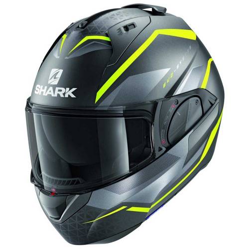 Cască Moto Modulară SHARK EVO ES YARI · Gri / Verde Fluo Mat 