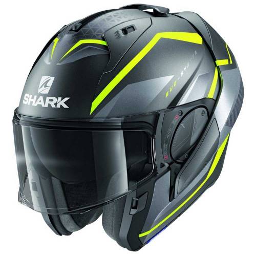 Cască Moto Modulară SHARK EVO ES YARI · Gri / Verde Fluo Mat 